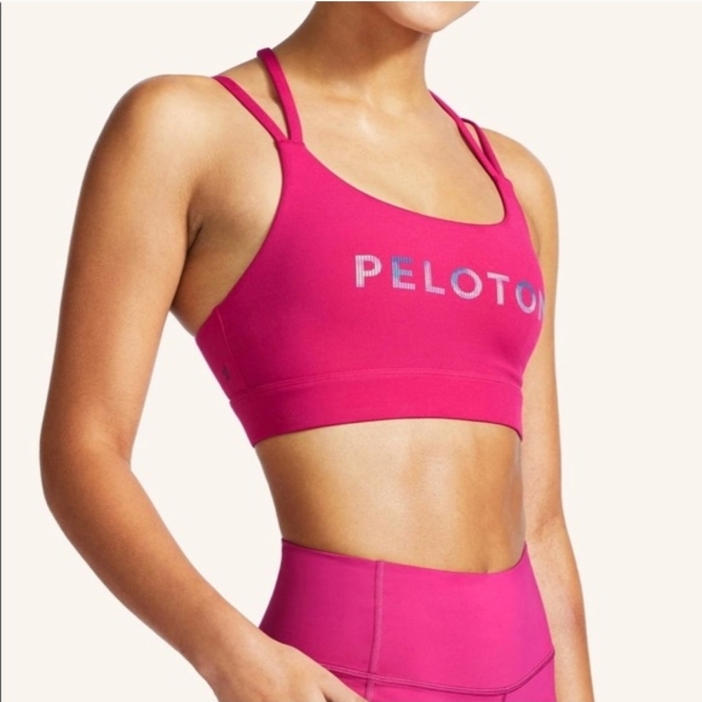 Peloton Cadent Strappy Elevate Bra in Magenta Hot Pink - Small